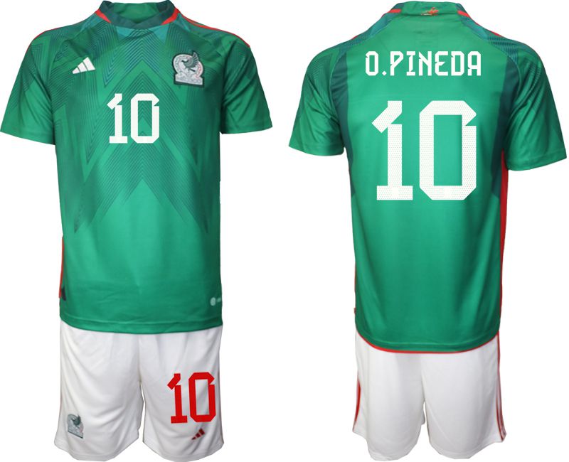 Men 2022 World Cup National Team Mexico home green #10 Soccer Jerseys